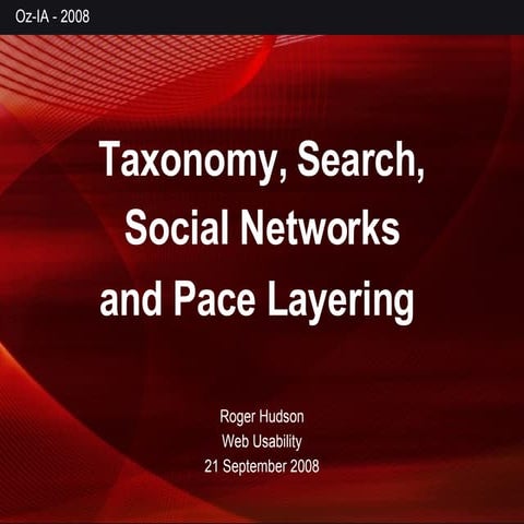 Taxonomy, Social Networks and Pace Layering