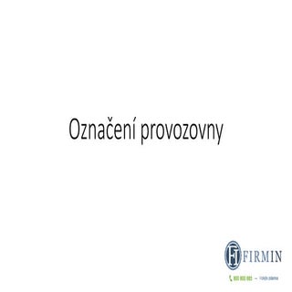Označení provozovny 