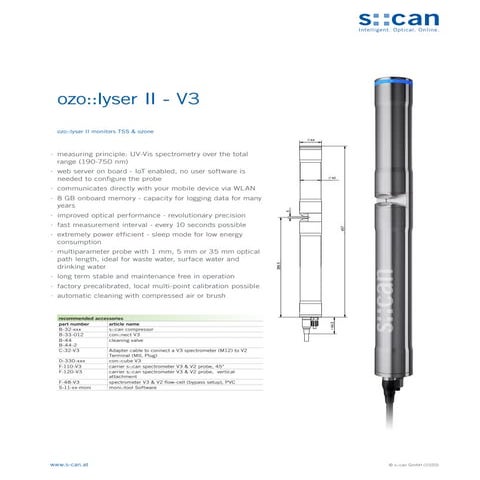 Nitrolyser v3 ww_en_no3 tss parameters sensor_scan | PDF