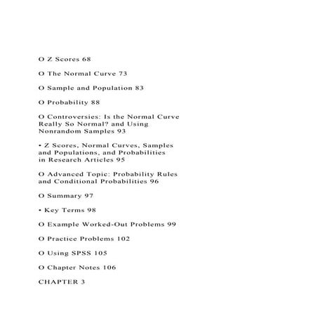 O Z Scores 68 O The Normal Curve 73 O Sample and Popul.docx