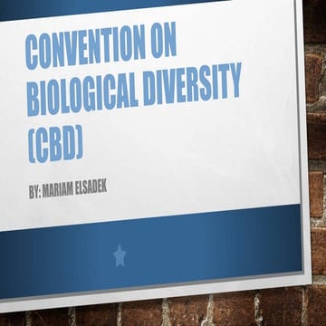 Convention on biological diversity CBD