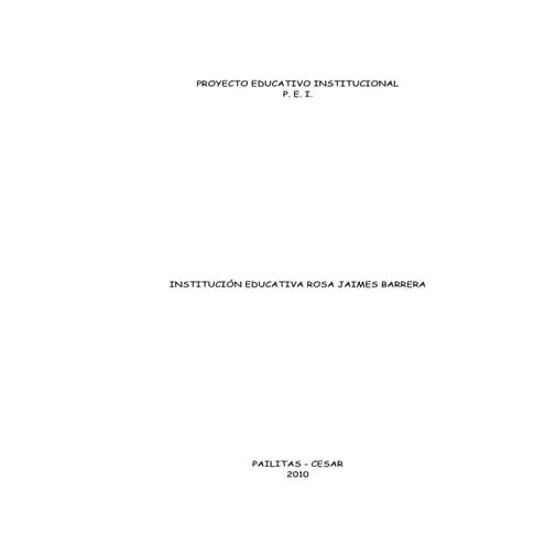 P.E.I.  I.E. Rosa Jaimes Barrera