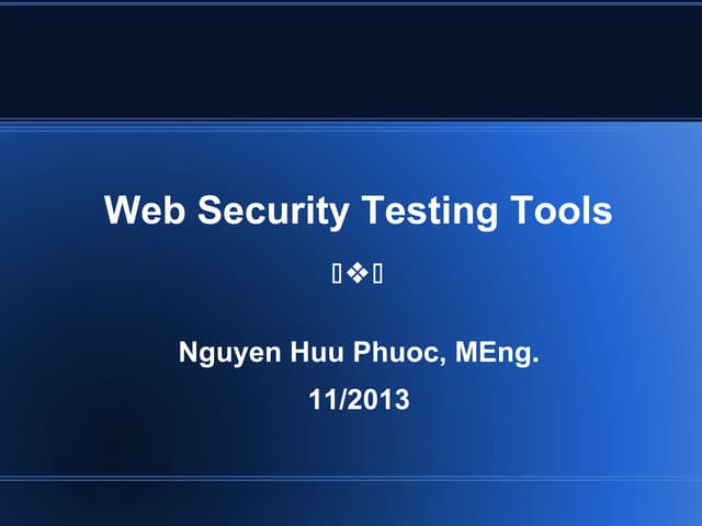 Web application security test tools
