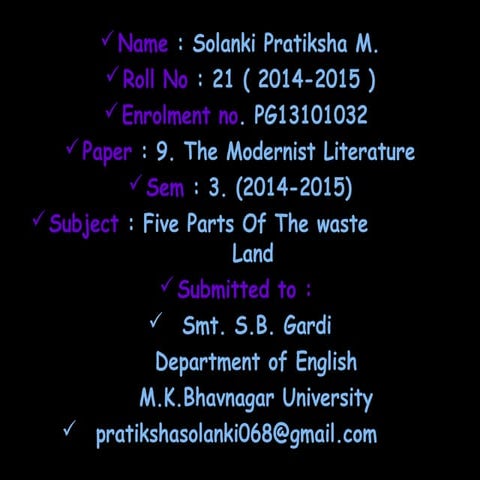 Five Parts of The Waste Land