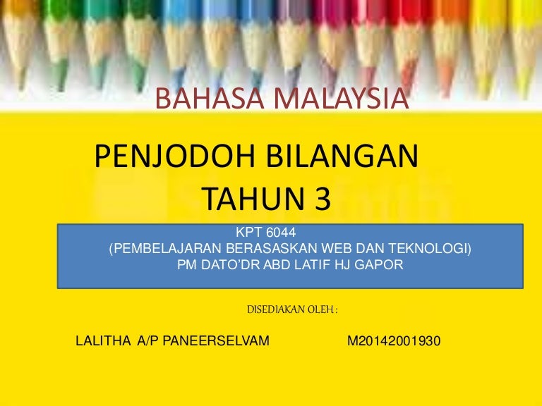 penjodoh bilangan tahun 3