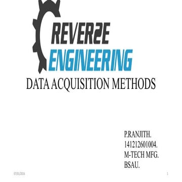 data acquisition methods in reverse engineering | PPTX
