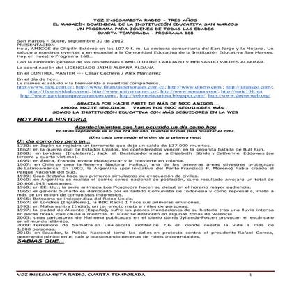 Programa 168 (((:VOZ INSESAMISTA RADIO:)))