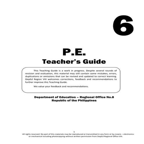 PE 6 K-12 TEACHER'S GUIDE Q1 2017