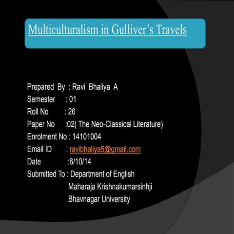 Multiculturalism in Gulliver's travel