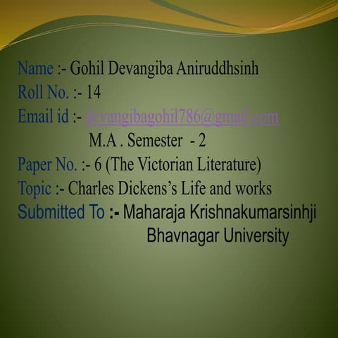 Charles Dickens's Life and Works