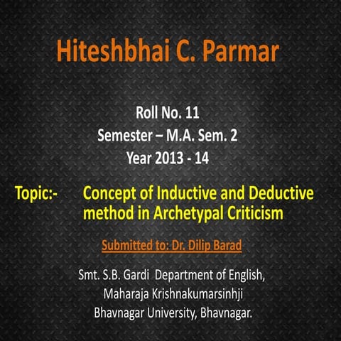 P - 7 - Concept of Inductive and Deductive method in Archetypal ...