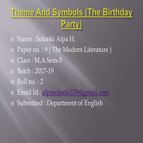 P 9  The modern literature