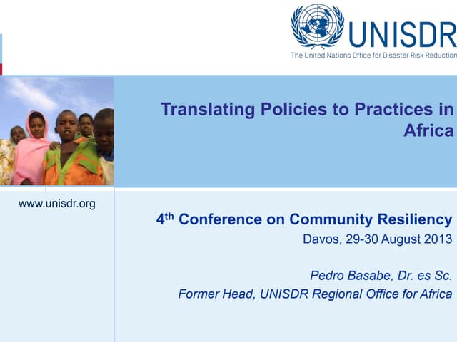 Pedro Basabe - Translating Policies to Practices in Africa