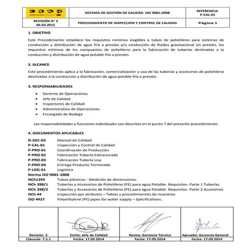 P cal-01 (3) p inspeccion y control de calidad | PDF