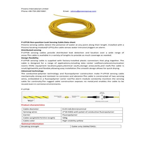 Non-locating Water Leak Detection Cable