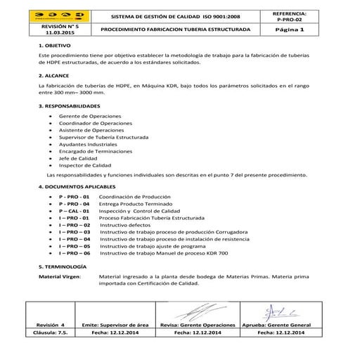 P cal-01 (3) p inspeccion y control de calidad | PDF