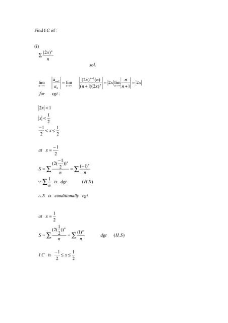 last lecture in infinite series