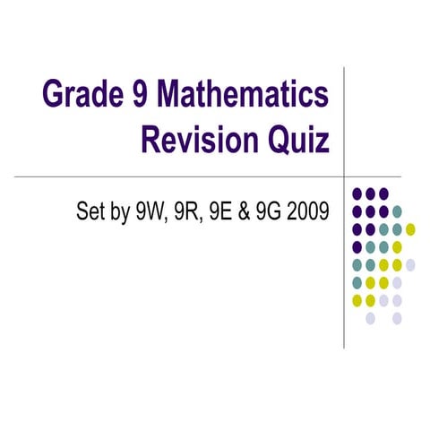 Wynberg girls high-louise keegan-maths-grade9-maths revision quiz