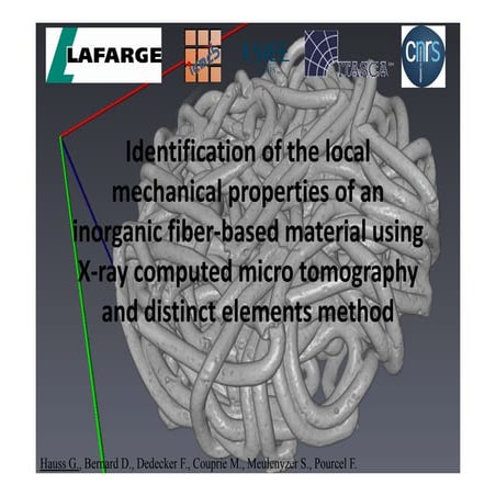 Identification of the local mechanical properties of an inorganic fiber-based material using X-ray computed micro tomography and discrete elements method