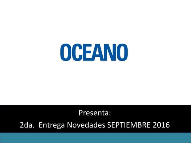 Novedades (2da) Septiembre 2016
