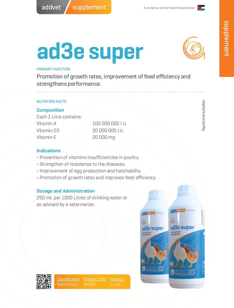 ad3e super feed additive liquid oral solution Supplement
