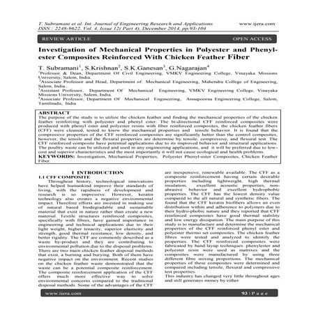 Investigation of Mechanical Properties in Polyester and Phenyl-ester Composit...