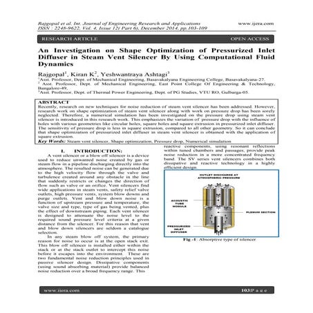 Diffuser in Steam Vent Silencer By Using Computational Fluid Dynamics | PDF