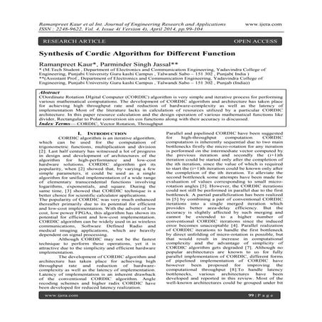 FPGA Implementation of Pipelined CORDIC Sine Cosine Digital Wave ...