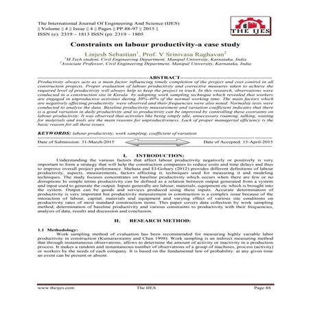 onstraints on labour productivity-a case study