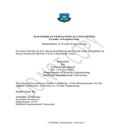 STUDY ON QUALITY MANAGEMENT SYSTEM AND TECHNICAL 