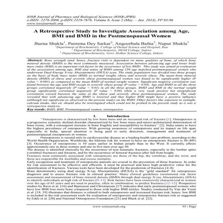 A Retrospective Study to Investigate Association among Age, BMI and BMD in th...