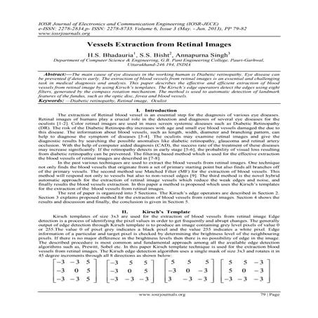 Vessels Extraction from Retinal Images