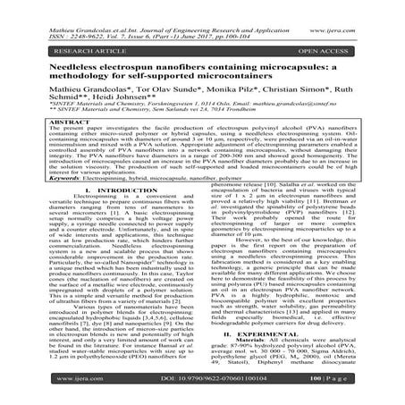 Needleless electrospun nanofibers containing microcapsules: a methodology for...