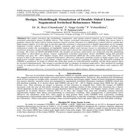 Design, Modelling& Simulation of Double Sided Linear Segmented Switched Reluc...