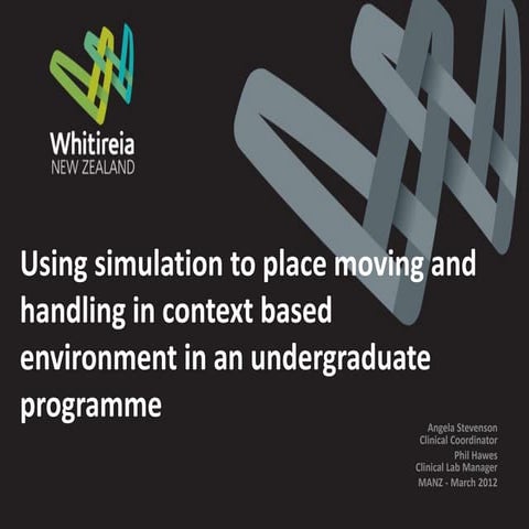 Using simulation to place moving and handling in context based environment in...