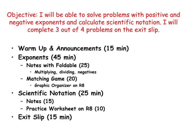 P1 03 01 10 Exponents And Scientific Notation
