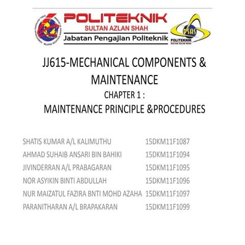 mechanical components & maintenance
