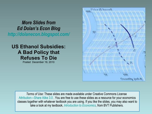 Ethanol Subsidies: A Bad Policy tha...