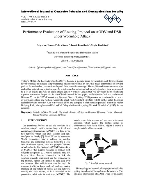 Performance Evaluation of Routing Protocol on AODV and DSR under Wormhole Attack