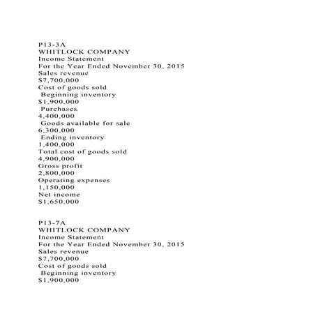 P13-3AWHITLOCK COMPANY Income Statement For the Year Ended N.docx