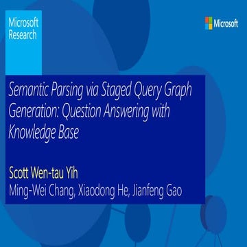 Scott Wen-tau Yih - 2015 - Semantic Parsing via Staged Query Graph ...