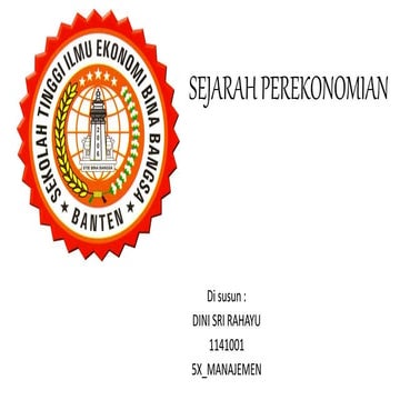 SEJARAH PEREKONOMIAN 