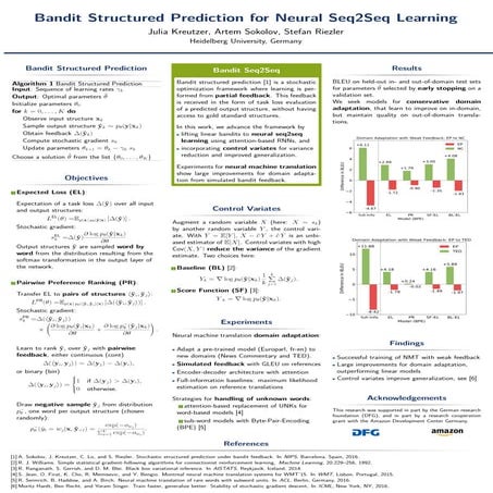 Julia Kreutzer - 2017 - Bandit Structured Prediction for Neural Seq2Seq Learning