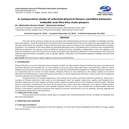 A comparative study of selected physical fitness variables between ...
