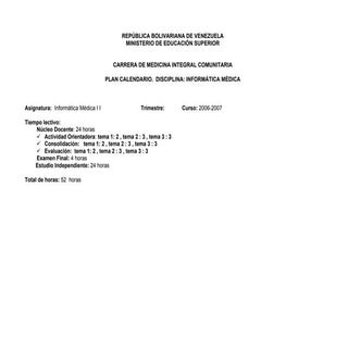 P1 Informática Médica II