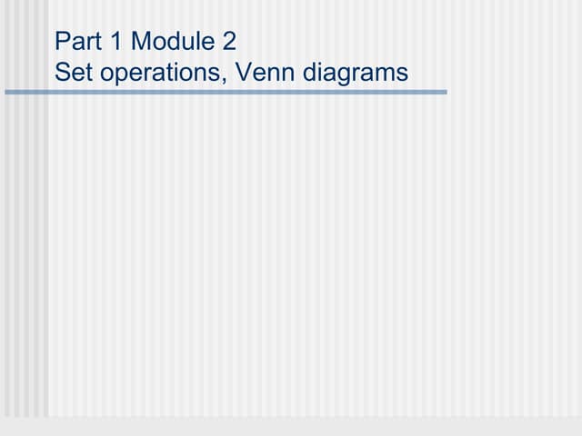 sets and venn diagrams