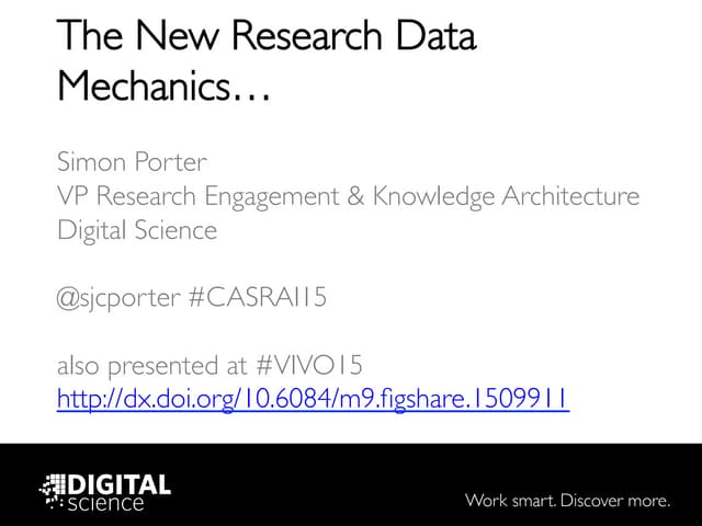 Research Metadata Mechanics - Simon Porter
