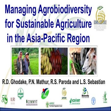 P2.1. Managing Agrobiodiversity for Sustainable Agriculture in the Asia-Pacif...
