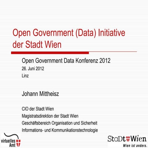 Open Government (Data) Initative der Stadt Wien