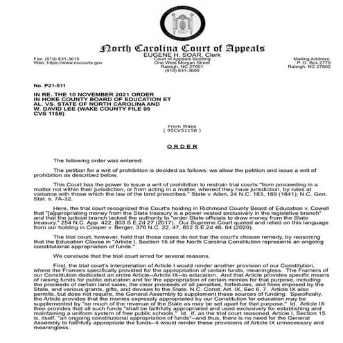 Court of Appeals response in Leandro